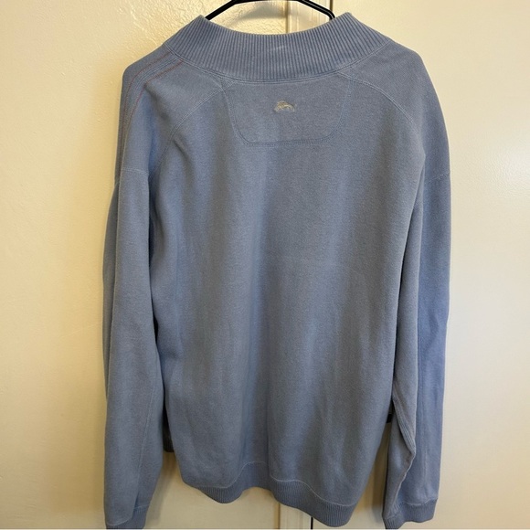 Tommy Bahama Men’s Light Blue Quarter Zip Pullover Sweater Size XL Cotton - Picture 5 of 6